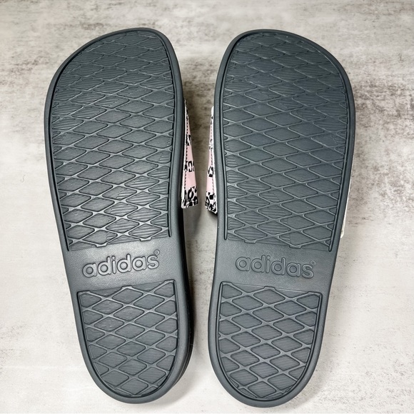 Adidas Adilette Comfort Slides gray/white/pink Size 10 - Picture 6 of 6